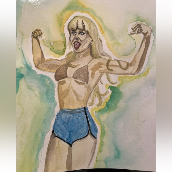 Amyl And The Sniffers Amy Taylor Watercolor Art 12 x 9 Inches Canson Paper - Picture 5 of 7